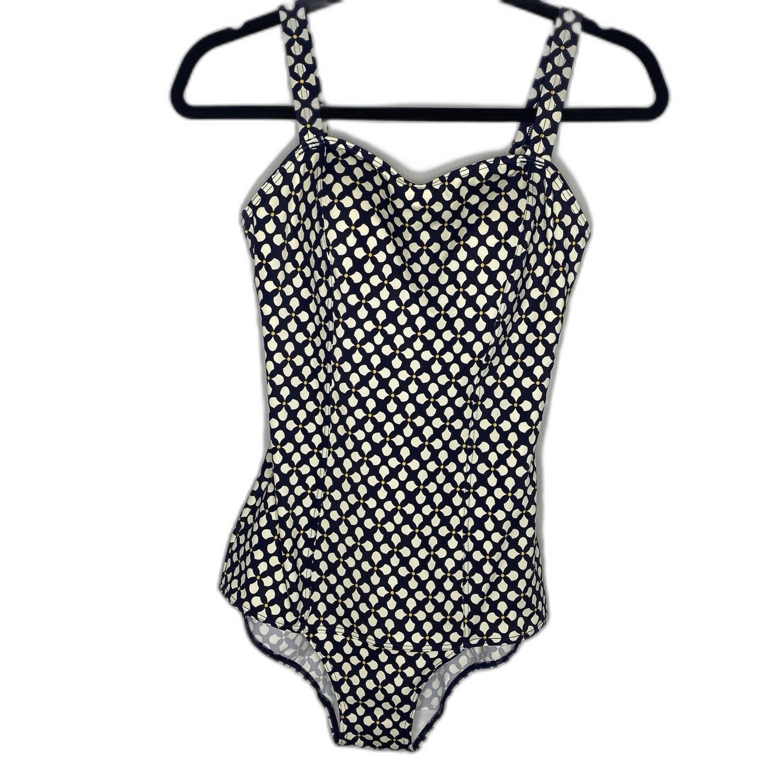 Tu One Piece Swimsuit Womens US 8 10 UK 12 Padded Adjustable Straps Navy Blue
