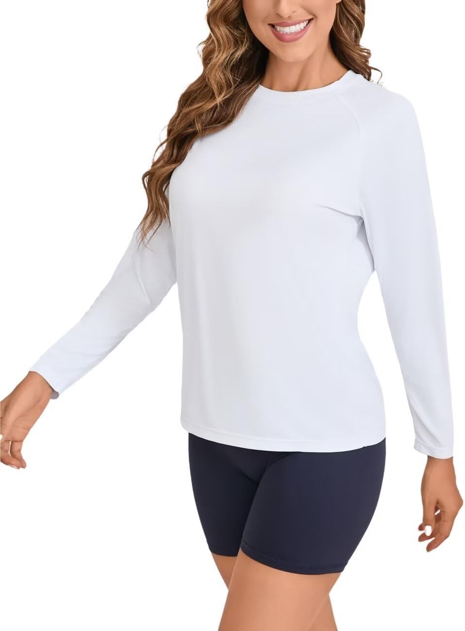 Women’s UPF 50+ Long Sleeve Rash Guard Top Lightweight Swim Shirt for Surfing