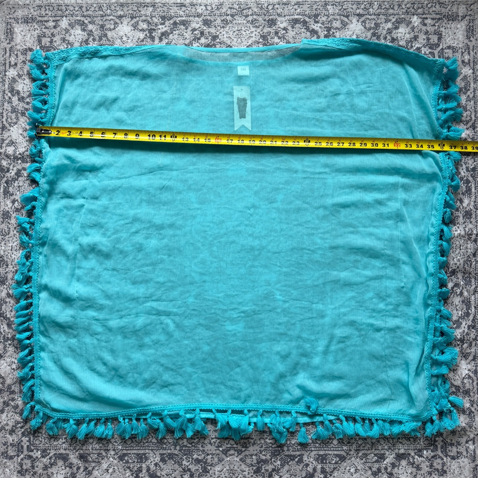 Cruise Club Turquoise Blue Beach Pool Cover Up Sheer NWT One Size S M L XL 2X 3X