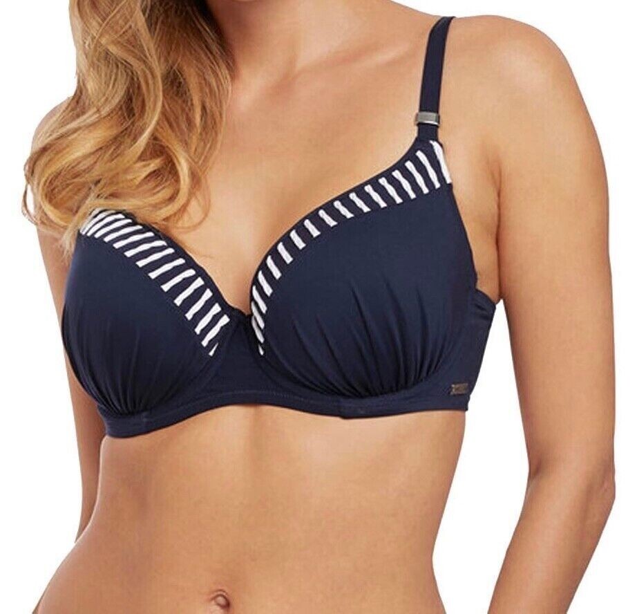 Fantasie San Remo Bikini Top Size 30D Ink Blue Moulded Padded Full Cup Bra 6500