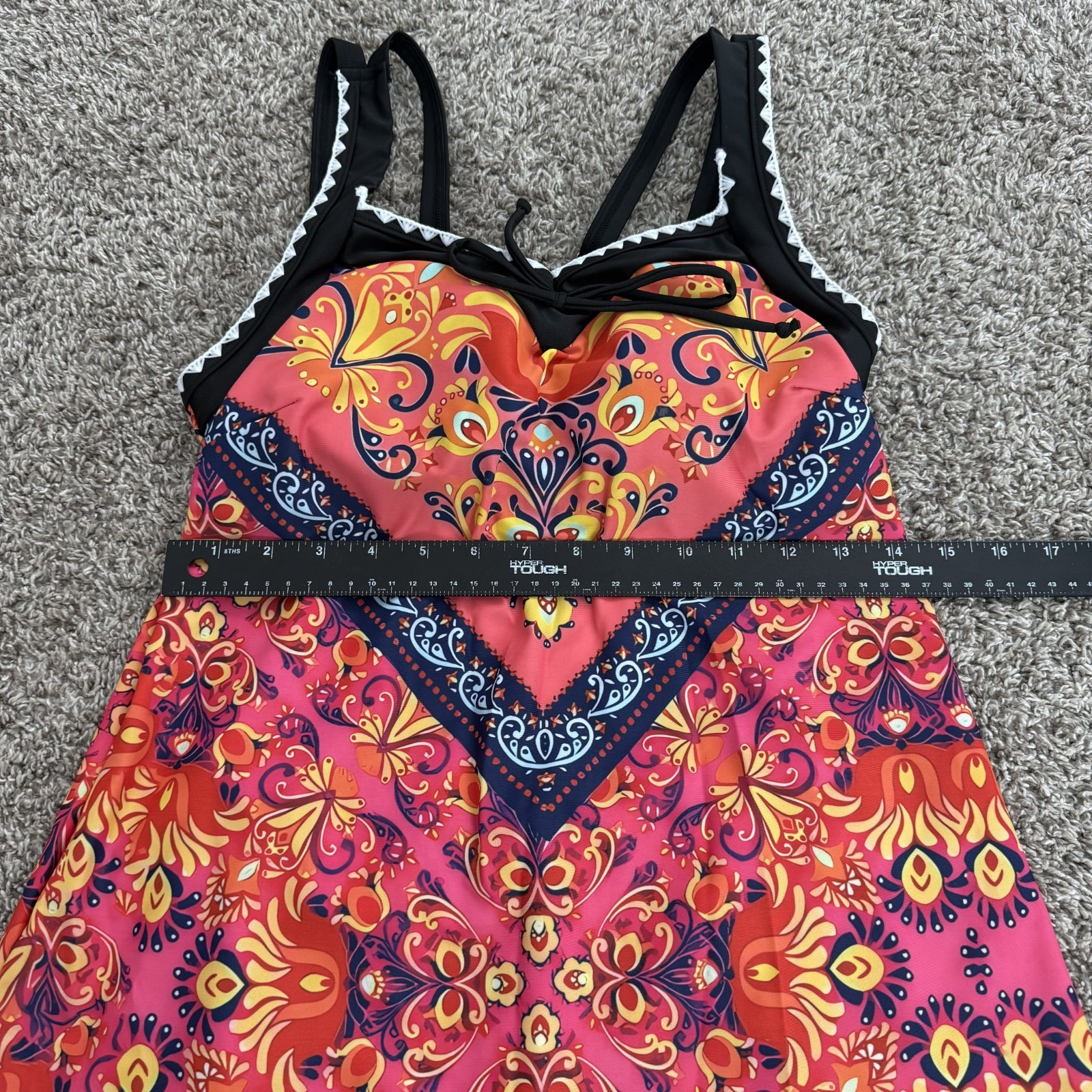Rotita Women’s Tankini Swim Set Small/XS 4-6 Tribal Print Shorts Beachy Coastal