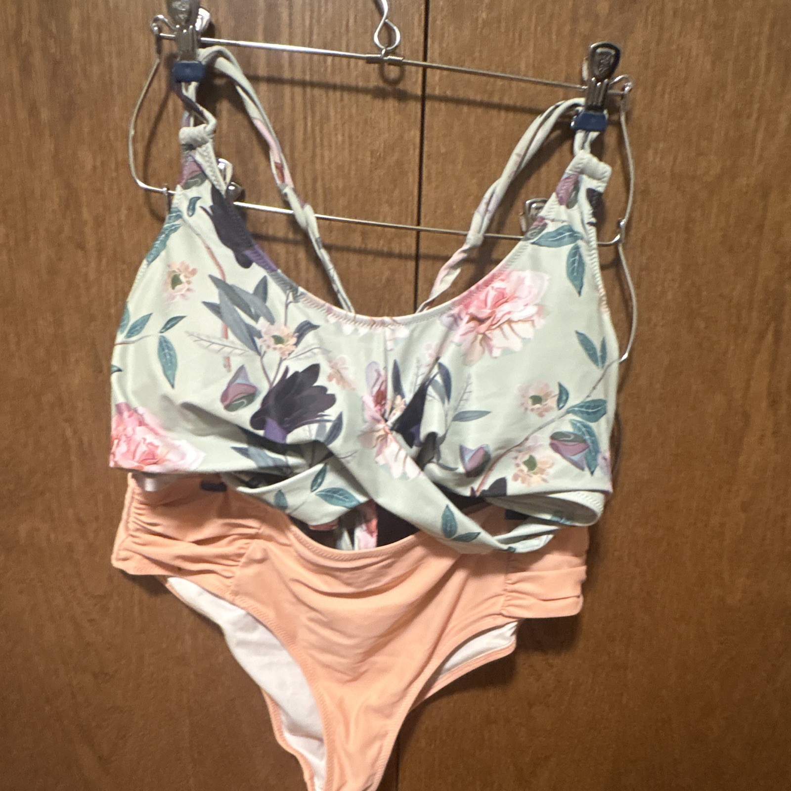 Beachsissi XL Floral 2-Piece Bikini Swimsuit Set w/ Tie Accents, Multicolor