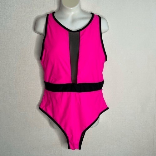 NWOT Neon Pink Beach Holiday Backless One Piece Swimsuit Women XL China