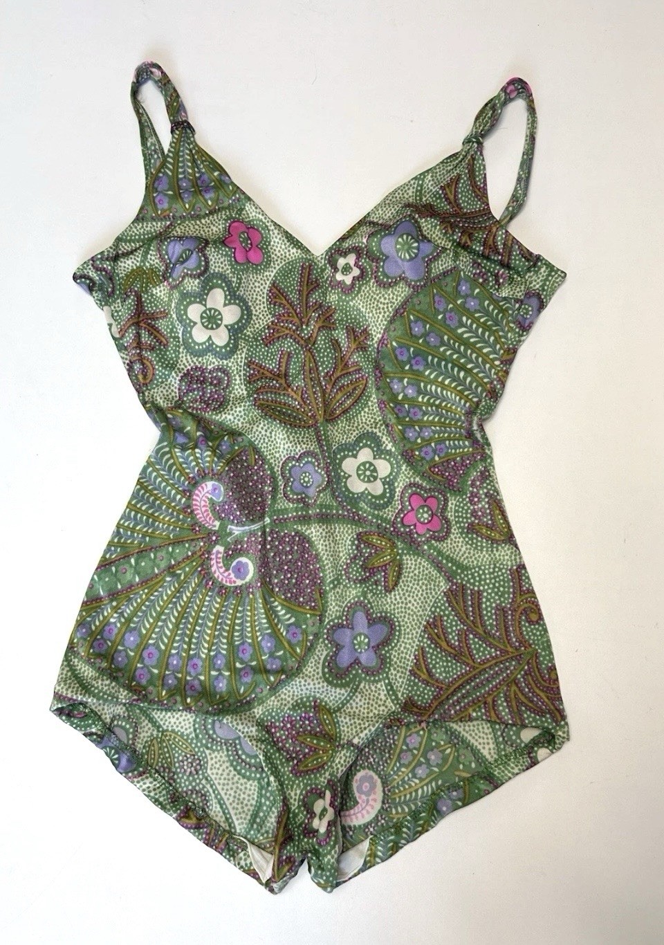 Vintage 50s 60s Elizabeth Stewart One Piece Swimsuit Go Go Pin Up Flower Power