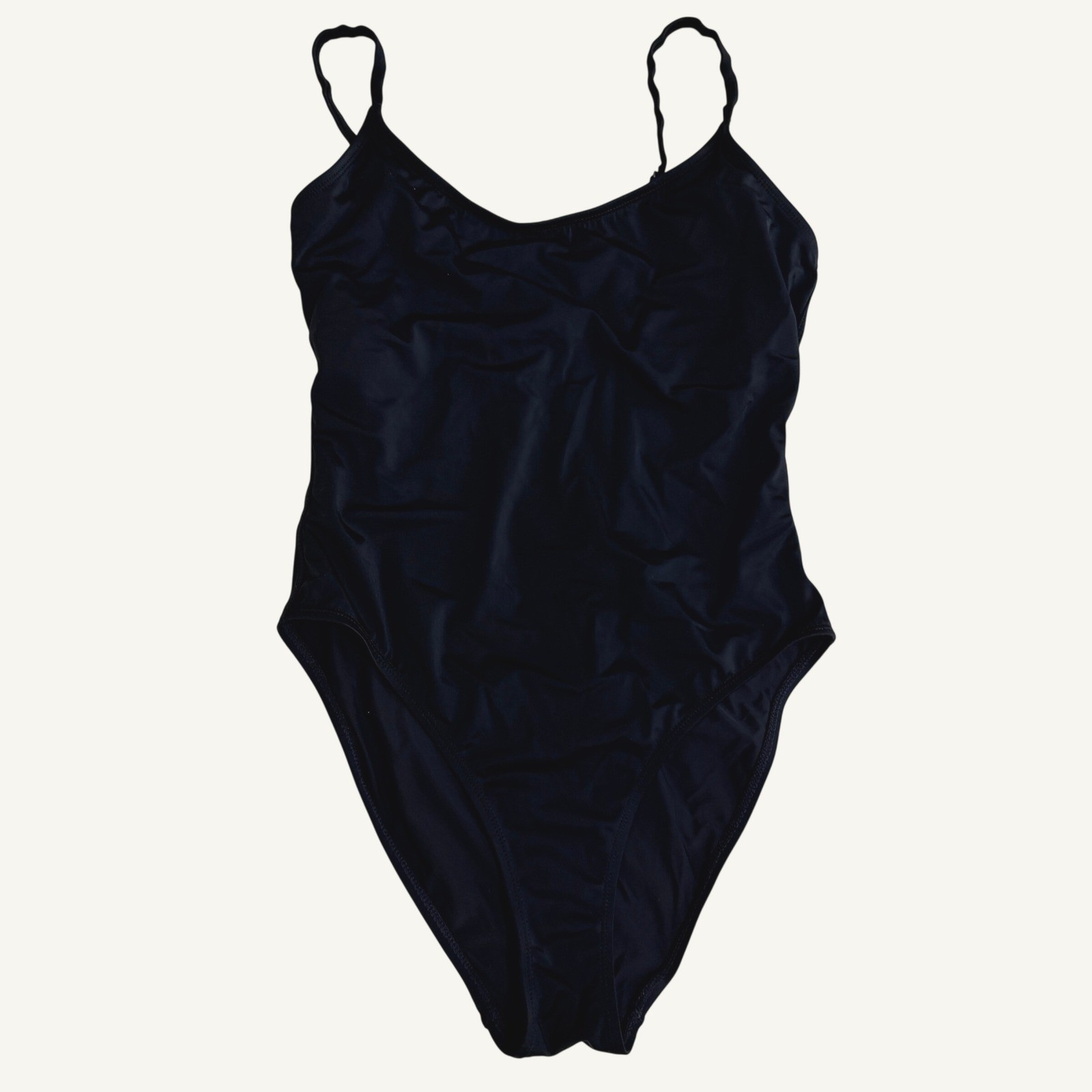 Andie The Amalfi One Piece Swimsuit Black Size Medium Recycled Nylon Minimalist