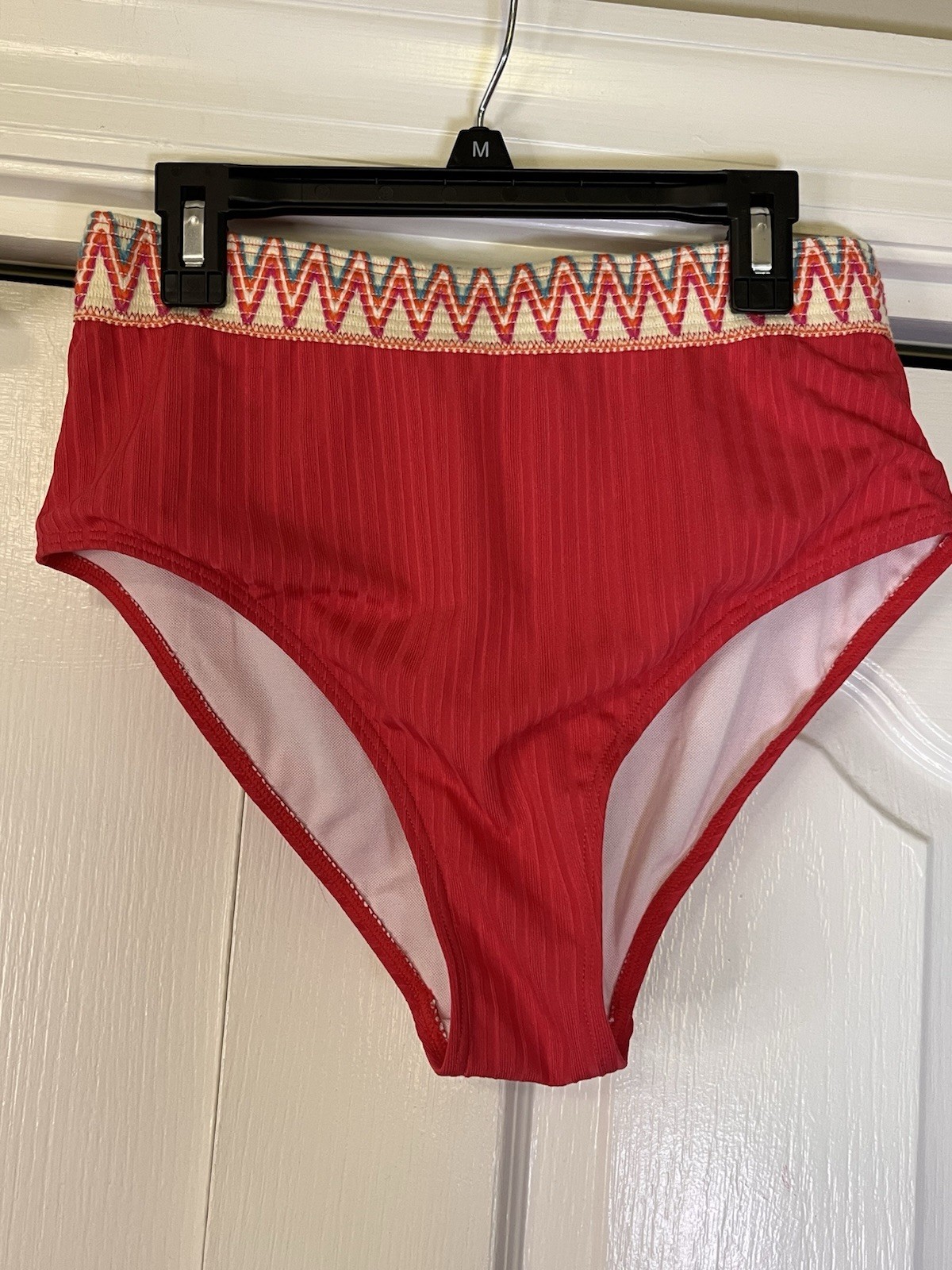 Rotita Tankini Set Sz M Coral Tribal Embroidery Geometric Swimsuit Beach Resort