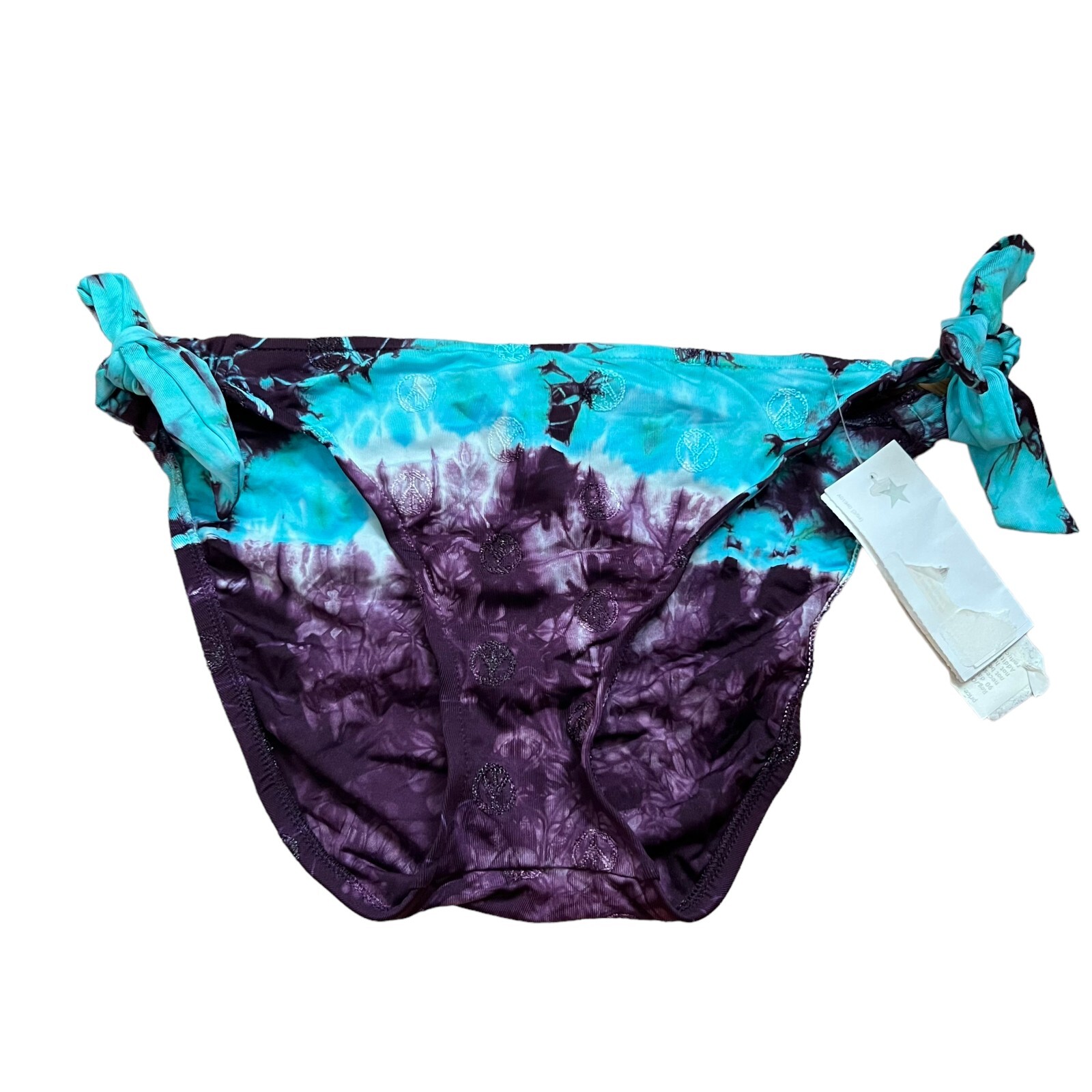 Lucky Brand bathing suit bikini bottom Small tie dye dip swimsuit blue purple