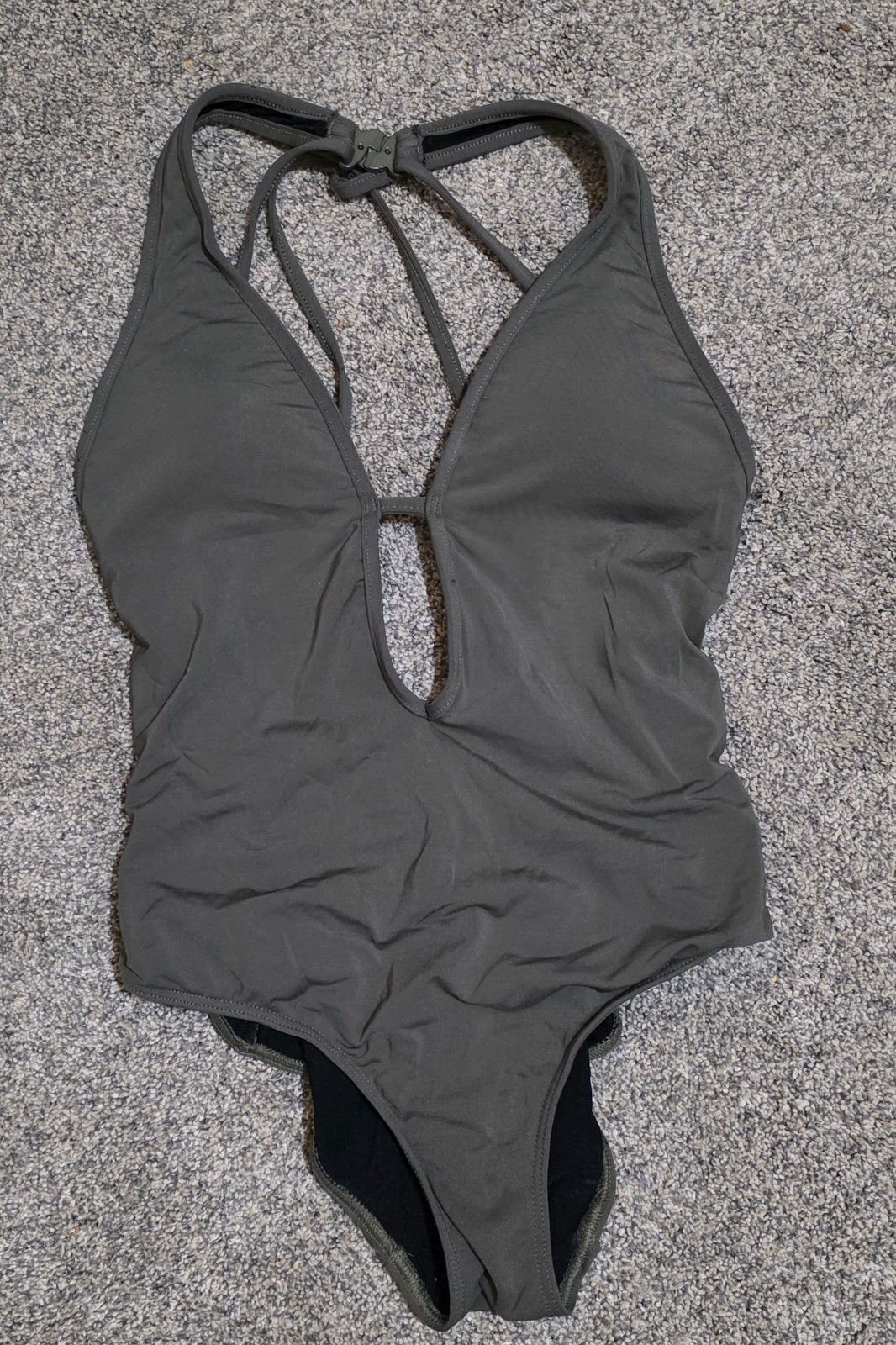 JETS by JESSIKA ALLEN Green Halter Strap One Piece Swimsuit Size 6