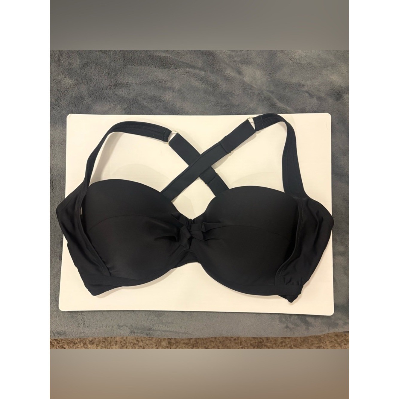 California Waves Plus Underwire Molded Cup Bikini Top Women 2X 20/22 Black
