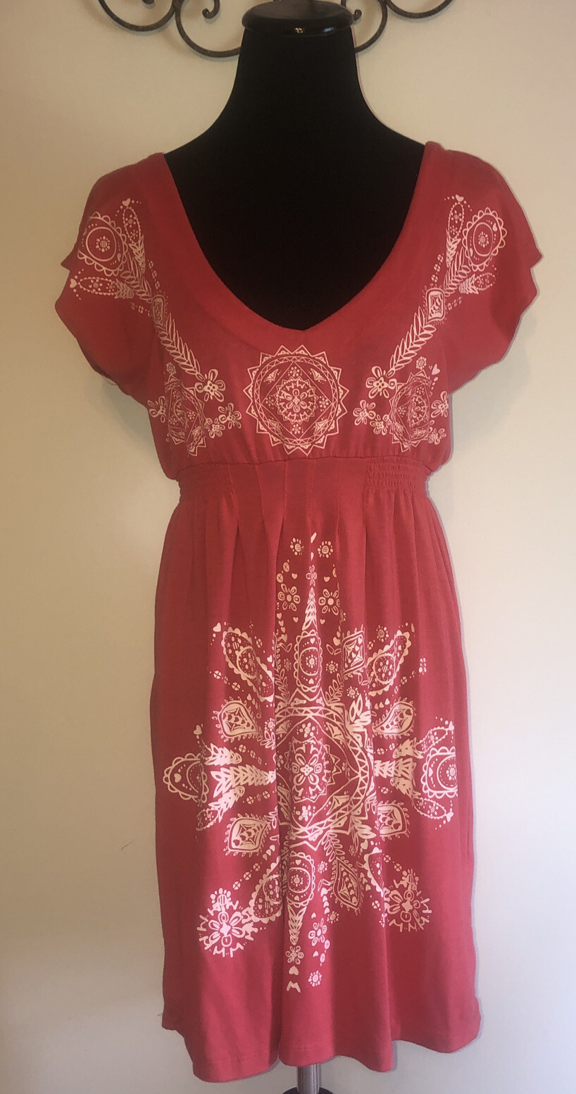 VENUS Coral Medallion Cover Up Dress Beach Resort Pool Spa Boho Women’s Small
