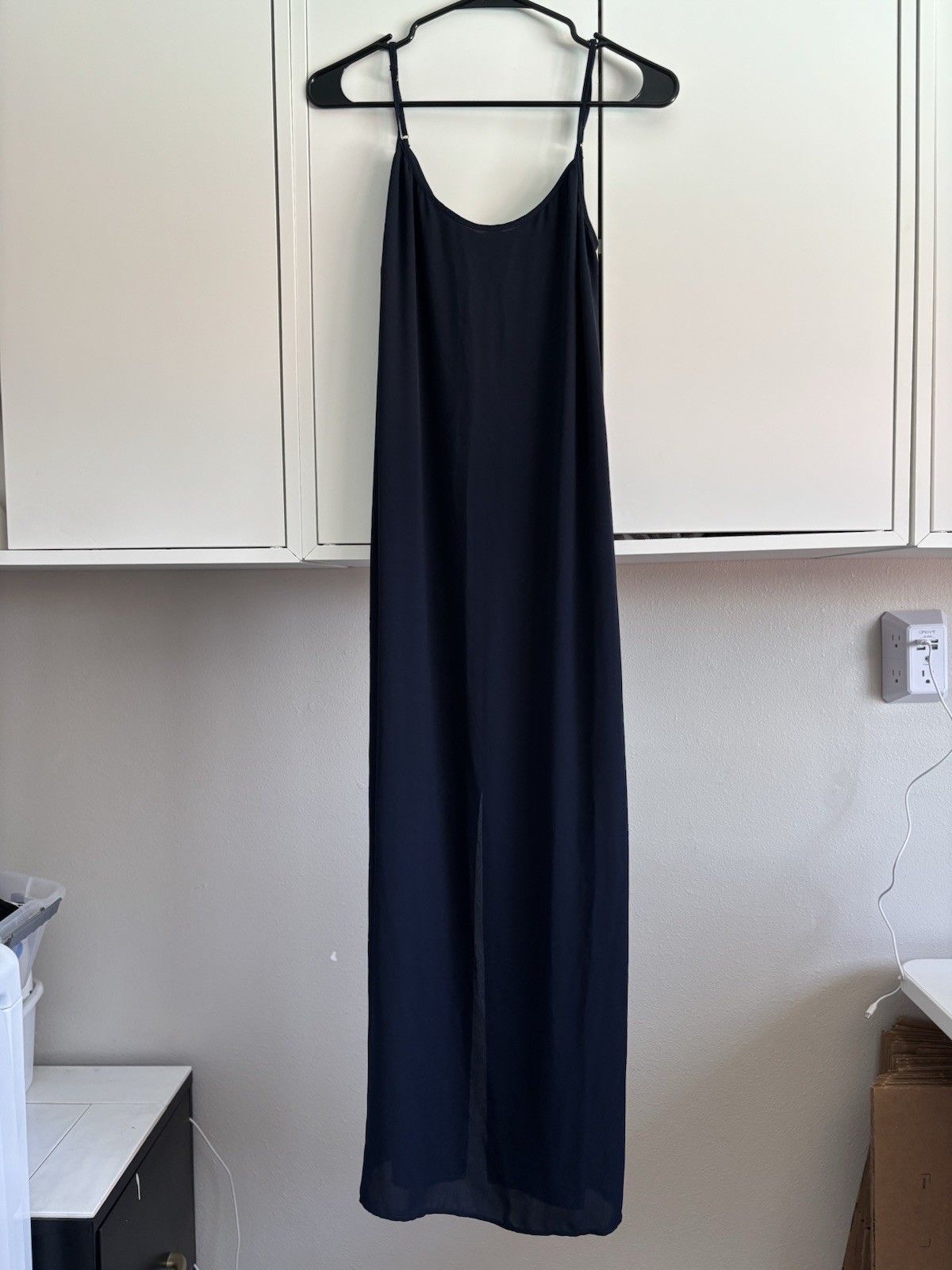 J Crew Lightweight Sheer Maxi Swim Cover Navy XS Elegant Slip Style Beach Dress