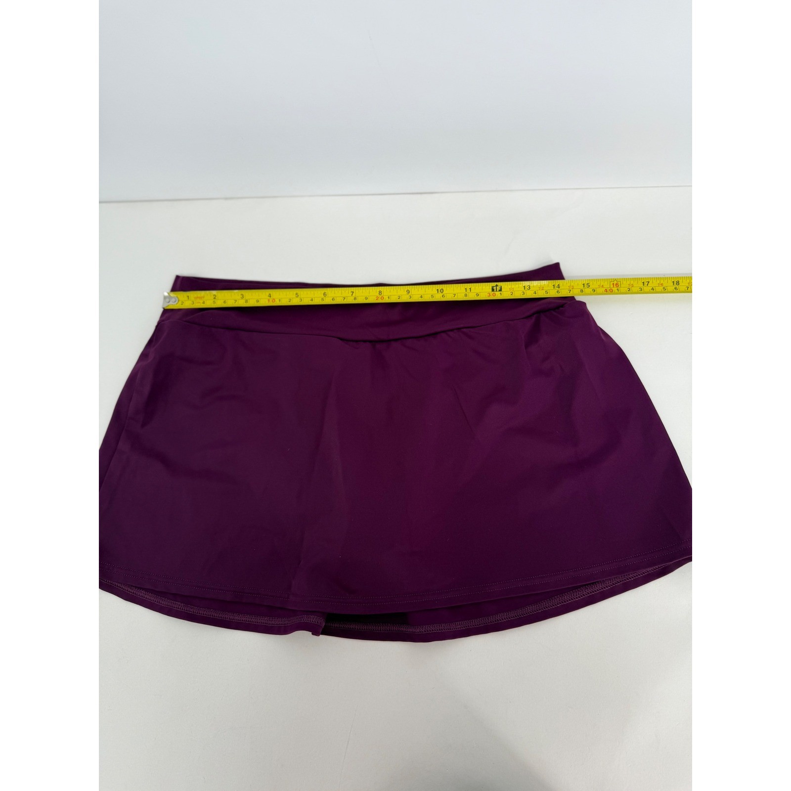 Venus Womens Dark Purple Swim Skirt Built-in Brief Sz 8 Solid Plum Beachwear