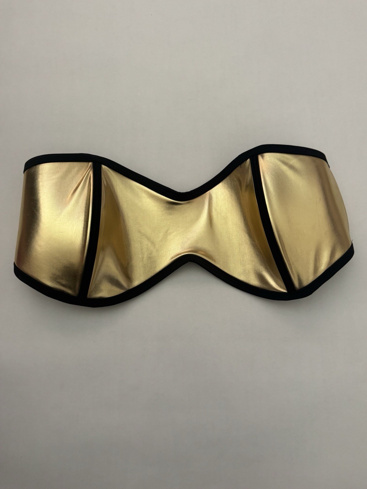 Good American x Body Glove Tainted Love Gold Bandeau Bikini Top Size 3/L NWT
