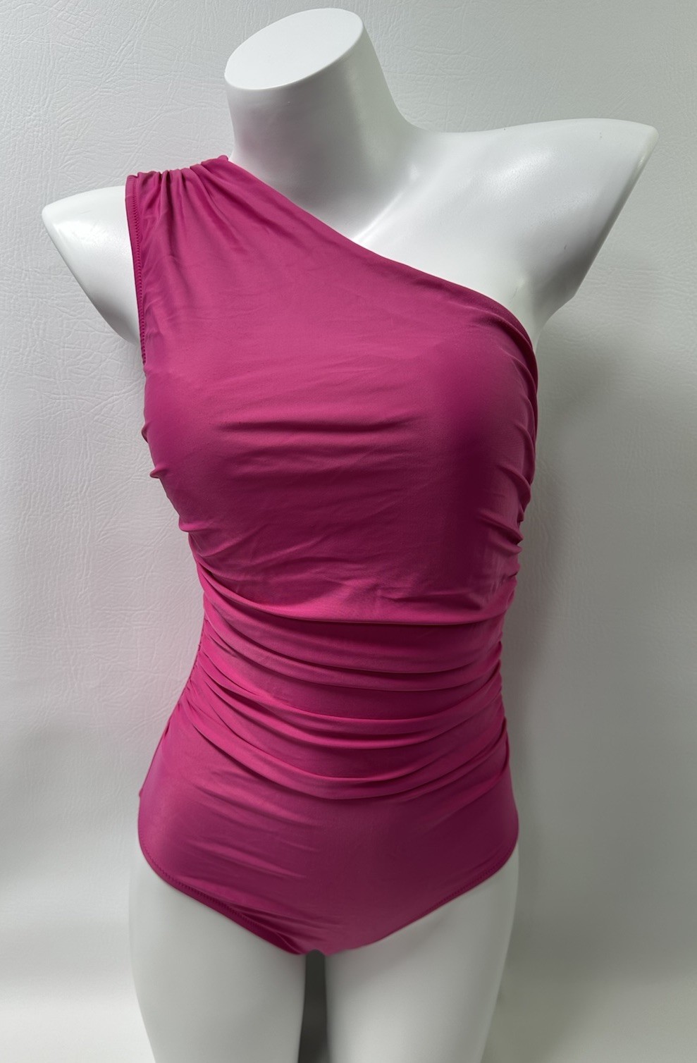 J. Crew Radiant Fuschia Ruched One Shoulder Swimsuit Size 4