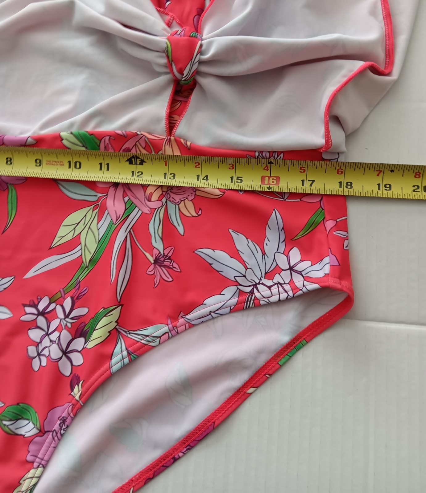 ROTITA Side-knot Swimdress Vibrant Tropical Print Built In Underneat Briefs XL